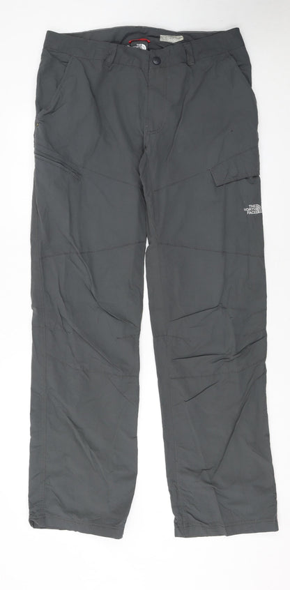 The North Face Men's Grey Cargo Trousers Size L 34 Long Breathable Nylon