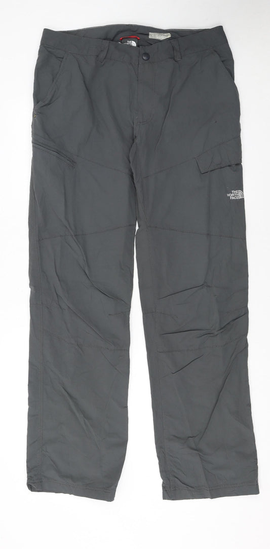 The North Face Men's Grey Cargo Trousers Size L 34 Long Breathable Nylon