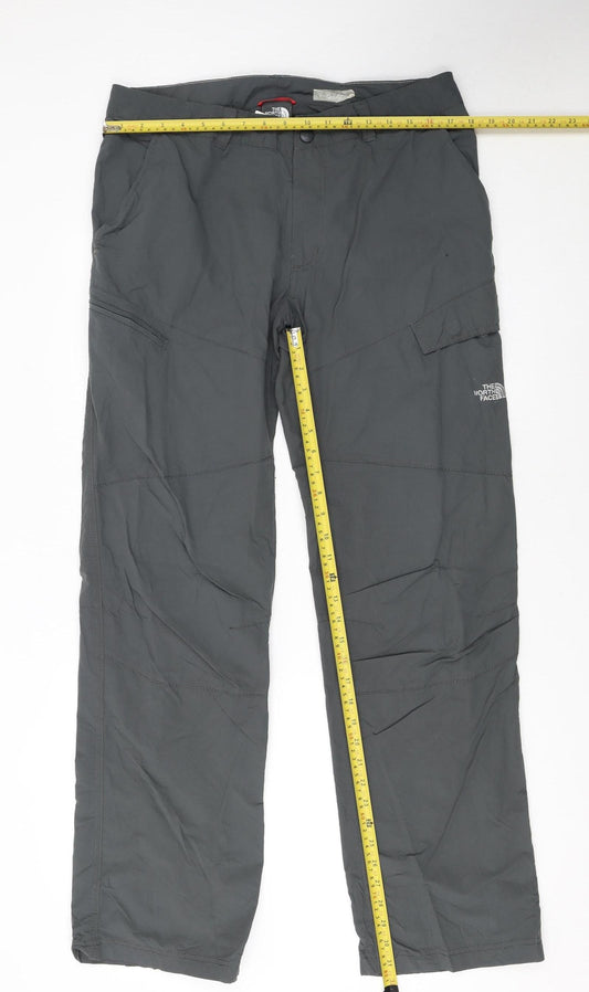 The North Face Men's Grey Cargo Trousers Size L 34 Long Breathable Nylon