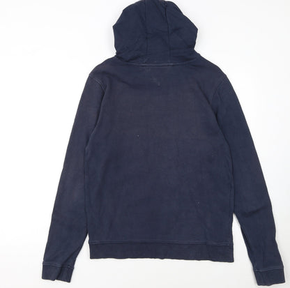 Tommy Hilfiger Girls Blue Pullover Hoodie Size 176 Hooded Logo Sweatshirt