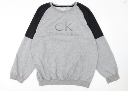 Calvin Klein Jeans Men's Grey 2XL Pullover Sweatshirt Classic Logo
