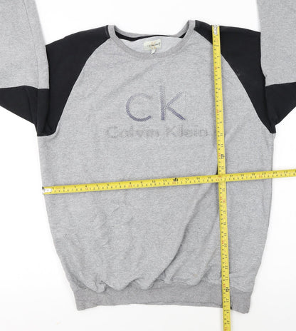 Calvin Klein Jeans Men's Grey 2XL Pullover Sweatshirt Classic Logo