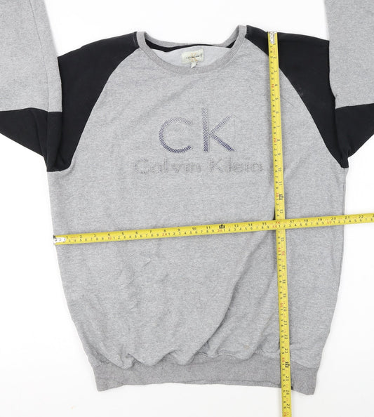 Calvin Klein Jeans Men's Grey 2XL Pullover Sweatshirt Classic Logo
