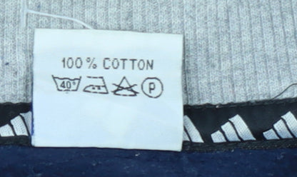 Adidas Men's Blue Logo Pullover Cotton Sweatshirt Size L