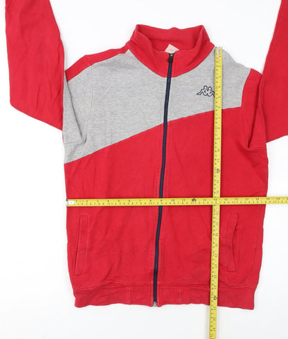 Kappa Men's Red Grey Track Jacket Medium Full Zip Sportswear