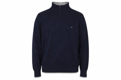 Tommy Hilfiger Men's Blue Wool Half Zip Jumper XL