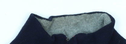 Tommy Hilfiger Men's Blue Wool Half Zip Jumper XL