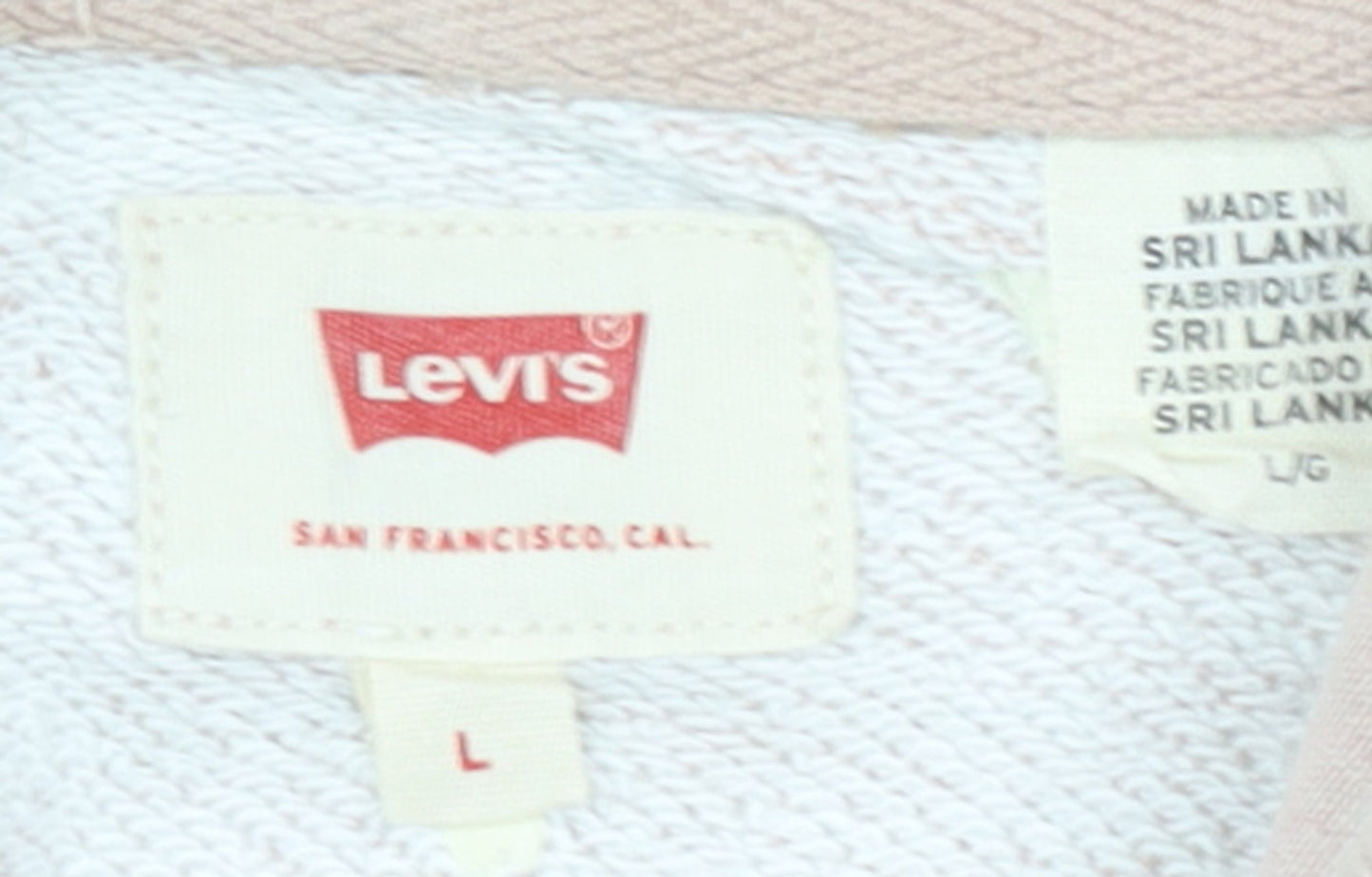 Levi's Womens Beige Pullover Hoodie L Cotton Casual Wear