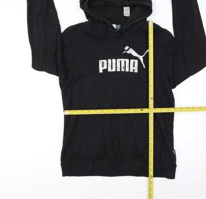 Puma Women's Black Pullover Hoodie Size 14 Logo Print Casual