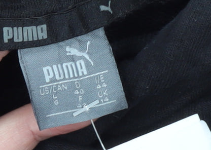 Puma Women's Black Pullover Hoodie Size 14 Logo Print Casual