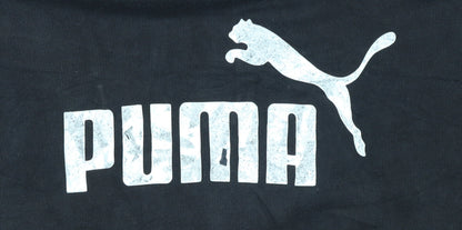 Puma Women's Black Pullover Hoodie Size 14 Logo Print Casual