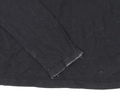 Hilfiger Denim Men's Black Long Sleeve Crew Neck Cotton T-Shirt L