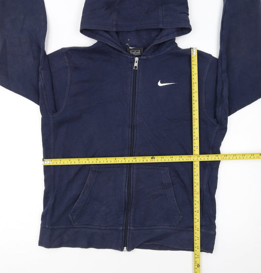 Nike Boys Navy Blue Full Zip Hoodie XL 13-15 Years Fleece Sweatshirt