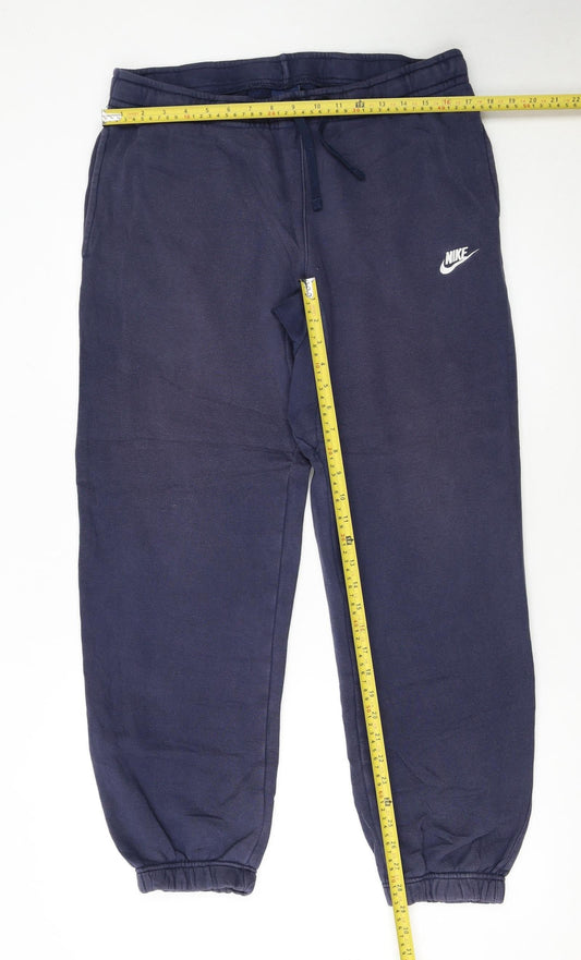 Nike Men's Blue Jogger Trousers Size M Regular Fit Fleece