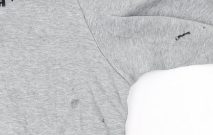 Puma Mens Grey Pullover Hoodie L Lightweight Cotton Blend