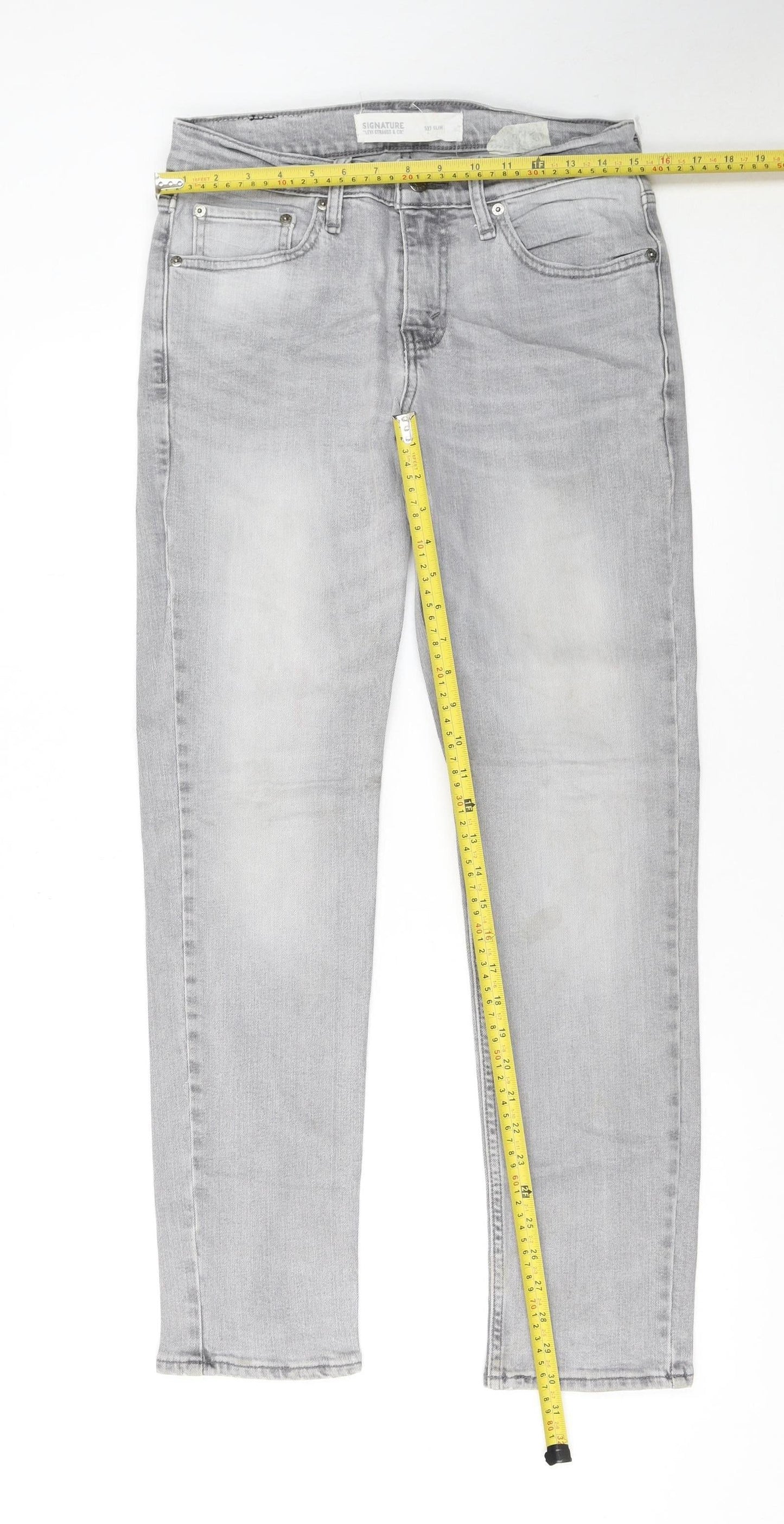 Levi Strauss & Co Men's Grey Slim Fit Denim Jeans W29 L30