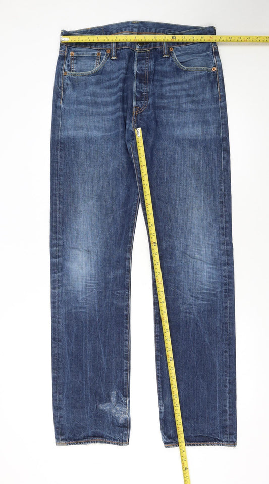 Levi's 501 Men's Blue Straight Leg Jeans 34W x 36L Denim Classic