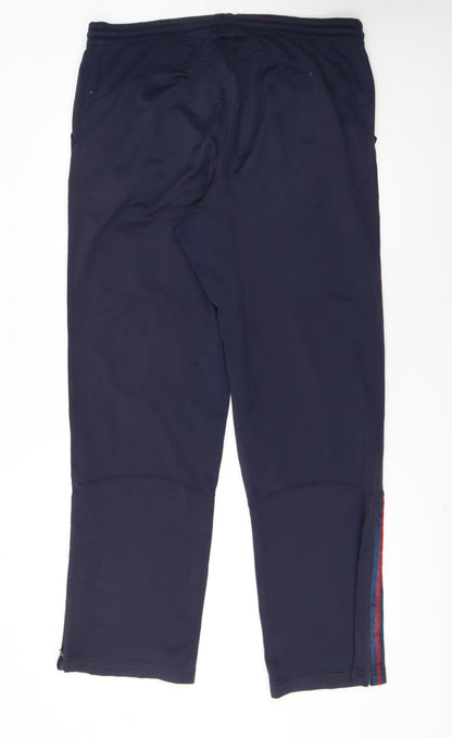 Adidas Men's Blue Track Pants L Elastic Waist Sports Trousers