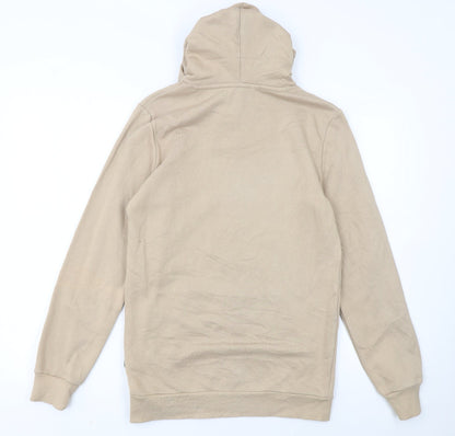 Puma Womens Beige XS Pullover Hoodie Sportswear Logo Sweatshirt