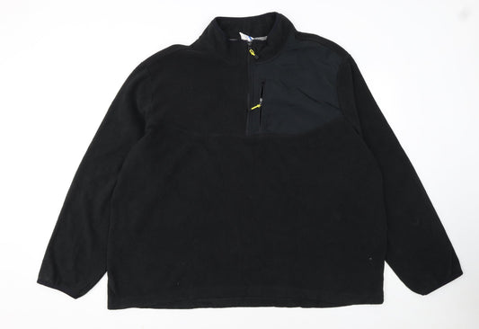 Starter Mens Black 2XL Fleece Pullover 1/4 Zip Sweatshirt