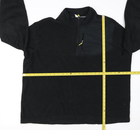 Starter Mens Black 2XL Fleece Pullover 1/4 Zip Sweatshirt