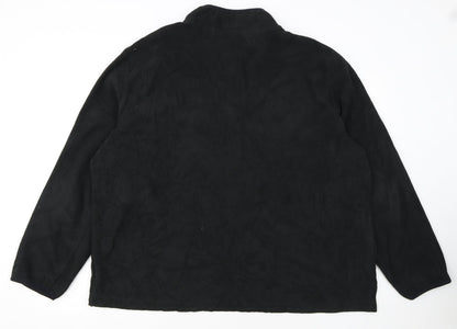 Starter Mens Black 2XL Fleece Pullover 1/4 Zip Sweatshirt