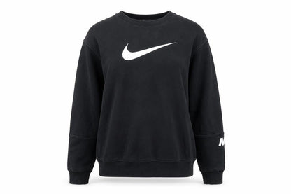 Nike Women Black Small Pullover Sweatshirt Logo Crew Neck Standard Fit