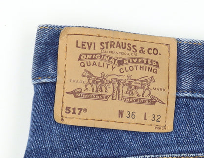 Levi Strauss 517 Men Blue Bootcut Jeans W36 L32 Denim