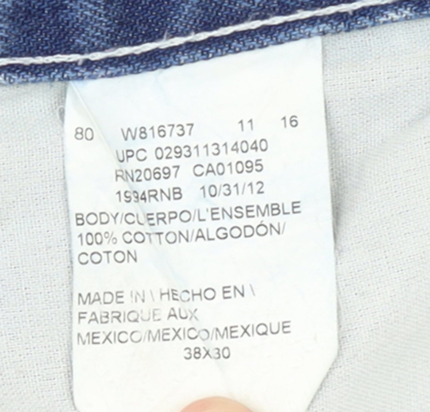 Dickies Men's Blue Relaxed Fit Straight Leg Denim Jeans 38x30