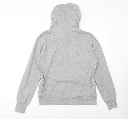 Reebok Women's Grey Pullover Hoodie L Logo Graphic Sweatshirt