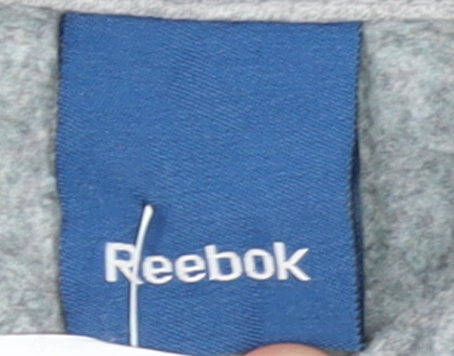 Reebok Women's Grey Pullover Hoodie L Logo Graphic Sweatshirt