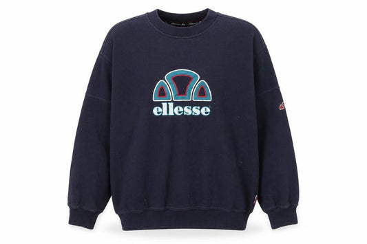 Front view of Ellesse boys’ blue l pullover fleece sweatshirt with logo