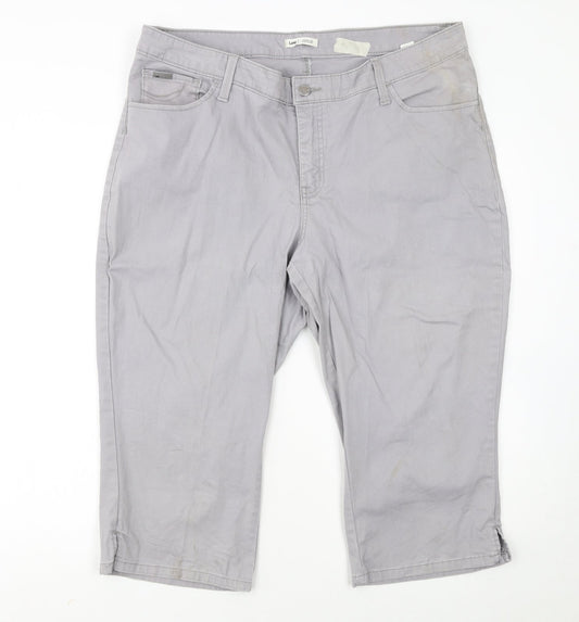 Lee Women’s Grey Capri Jeans Size 18 Plus Low Rise Stretch Denim