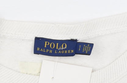 Polo Ralph Lauren Women's White Cable Knit Sleeve Anchor Sweatshirt S