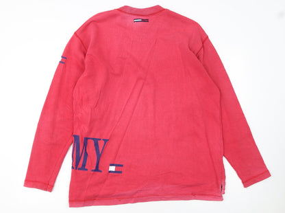 Tommy Hilfiger Women's Red Crew Neck Pullover Sweatshirt Size S