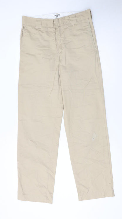 Carhartt Men's Beige Chino Trousers Size 27 Regular Fit
