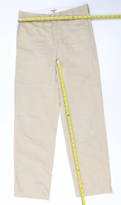Carhartt Men's Beige Chino Trousers Size 27 Regular Fit