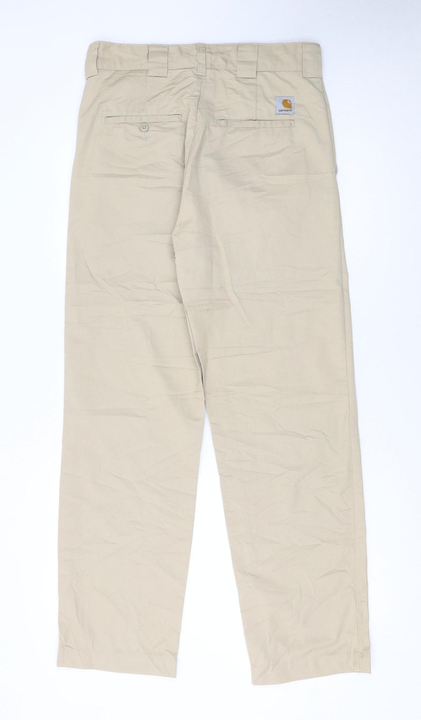 Carhartt Men's Beige Chino Trousers Size 27 Regular Fit