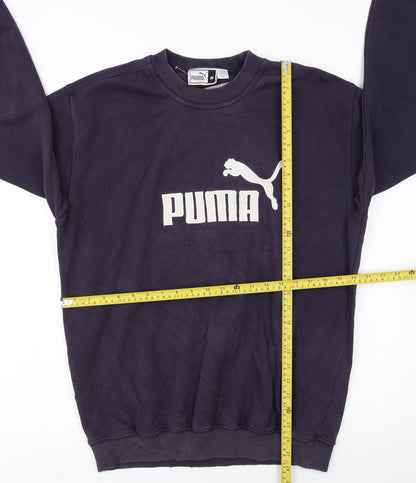 Puma Men's Blue Crew Neck Logo Sweatshirt M Regular Fit