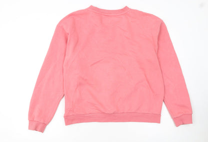 FILA Womens Pink Logo Crew Neck Pullover Sweatshirt M