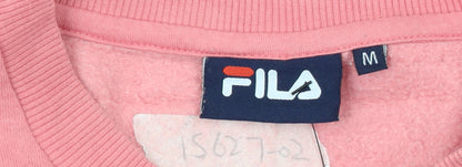 FILA Womens Pink Logo Crew Neck Pullover Sweatshirt M