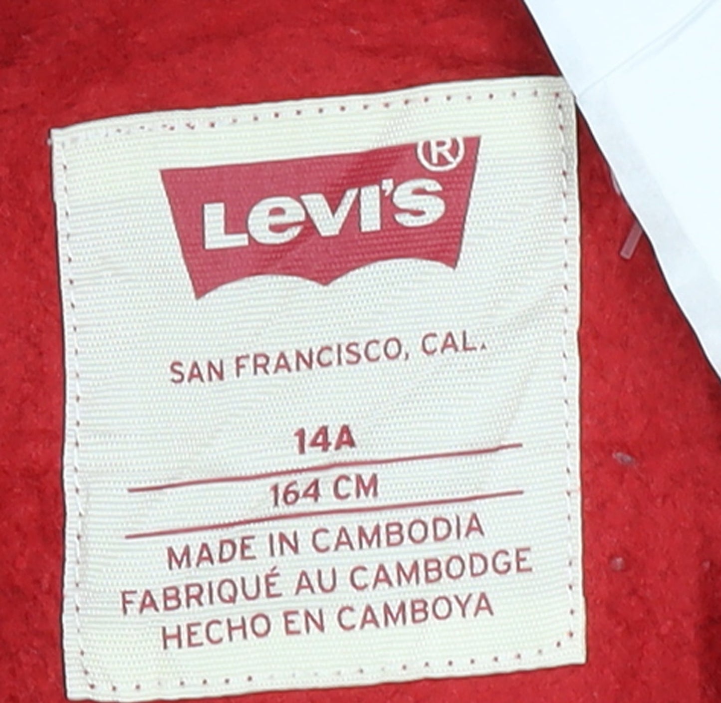 Levi's Boys Red Pullover Hoodie 14 Years Graphic Logo Sweatshirt