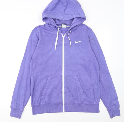Nike Women's Purple Full Zip Hoodie Size L with Logo