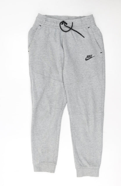 Nike Boys Grey Jogger Trousers Size 12 Years Elastic Waist Fleece Bottoms