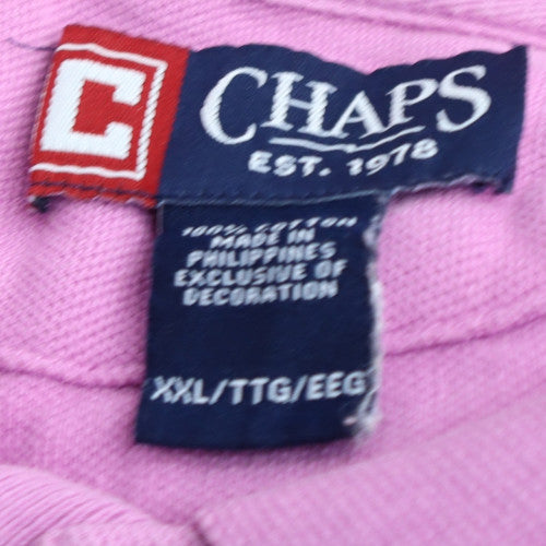 Chaps Men's Pink XXL Classic Fit Cotton Polo Shirt