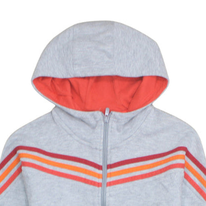 adidas Boys Grey Full Zip Hoodie 15-16Y Sports Fleece Sweatshirt