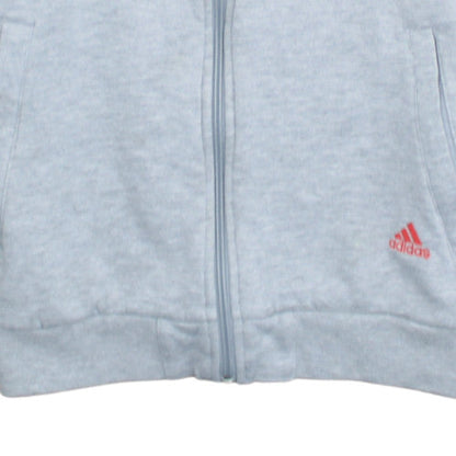 adidas Boys Grey Full Zip Hoodie 15-16Y Sports Fleece Sweatshirt