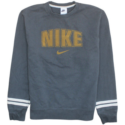 Nike Women’s Grey Cotton Blend Pullover Sweatshirt M Logo