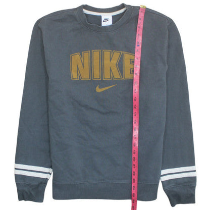 Nike Women’s Grey Cotton Blend Pullover Sweatshirt M Logo