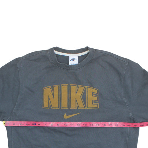 Nike Women’s Grey Cotton Blend Pullover Sweatshirt M Logo